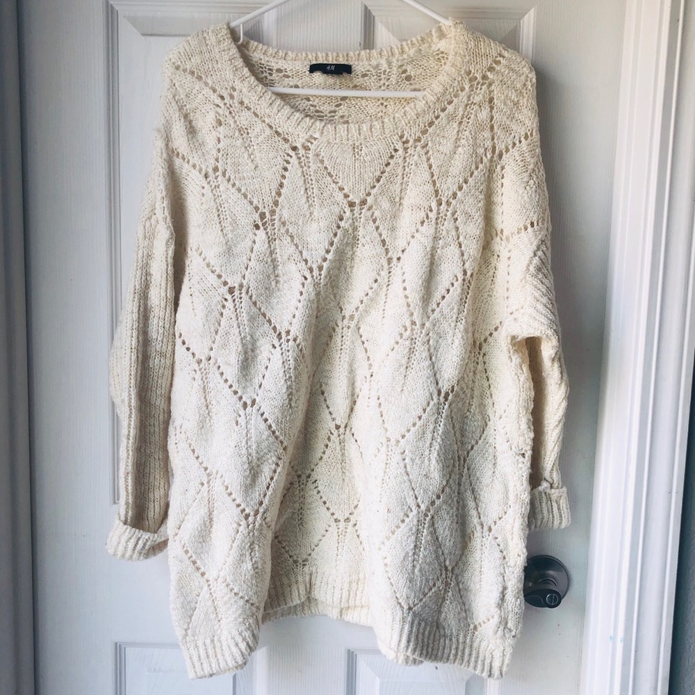 H&M Ivory Open Knit Sweater